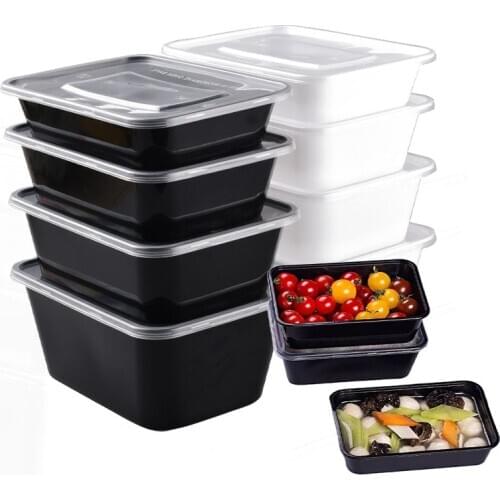 10 Pack Plastic Container Meal Prep Containers, Bento Boxes Disposable Plastic Bento Insulated Lunch Box Containers with Lid