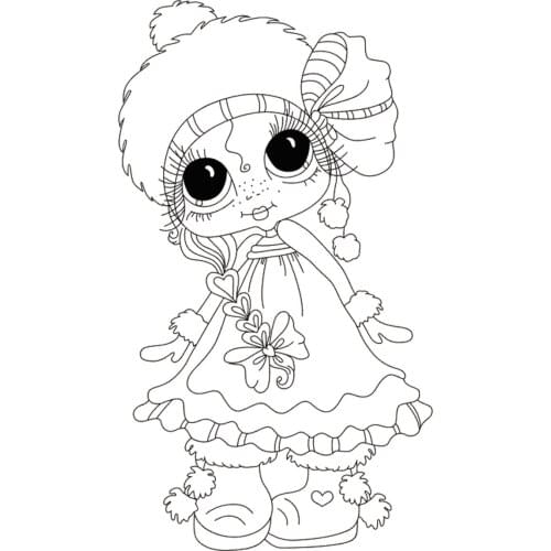 10x6 Cute girl New Transparent Clear Rubber Stamp Sheet Cling Scrapbooking Photo Album PaperCard DIY Craft