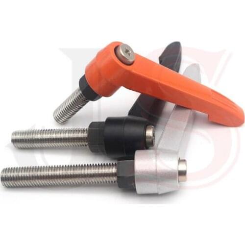 2pcs M8 adjustable position screws tightening hand screw stainless steel 7-shaped fixed handle bolts 15-60mm length "Black"