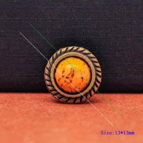 20pc 13mm Antique Brass Turquoise Rivet Stud Fastener Concho Rivetback For Leathercraft Jacket Belt Leather Bracelet Decor