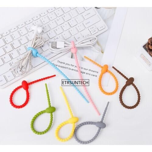 300pcs Portable Cable Line Organizer Strap Office Zip Ties Coil Winder Strap Earphone Storage Tape Multifunction