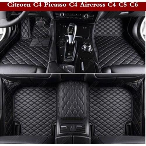 3D Car Floor Mats Leather Car Foot Mat for Citroen C4 Picasso C4 Aircross C4 C5 C6 Custom Made Automobile Carpet Cover Pads