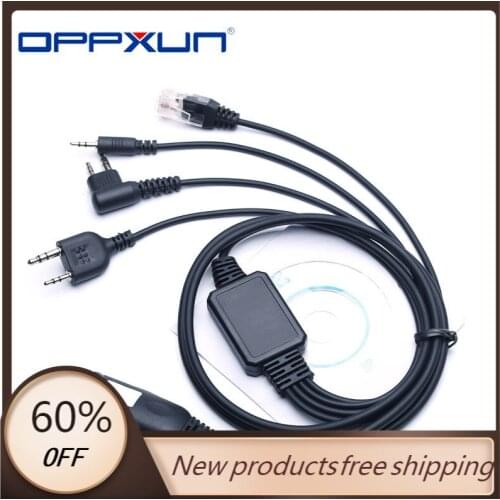 4 in 1 USB Programming Cable Adapter With CD Two Way Radio / Car Radios For Kenwood,Baofeng,Motorola,HYT,Puxing Etc