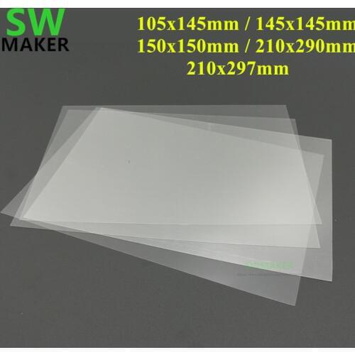 SLA DLP 3D printer parts UV resin F46.FEP PTFE with Stick Reservoir Coating flim release liner 145*145mm 105x145mm 150x150mm