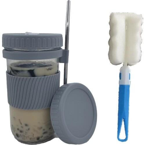 650ml Reusable Boba Cup Bubble Tea Cup Set Drinking Bottle with Lid & Straw