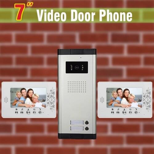7" monitor 2 units Apartment Video Door Phone Intercom System night vision Camera for apartments video Door bell Intercom