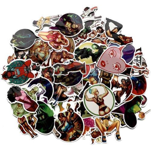 70pcs Sexy Stickers Scrapbook Suitcase Skateboard Laptop beauty Sexy Stickers Racing Motorcycle Waterproof Decor Funny Sticker