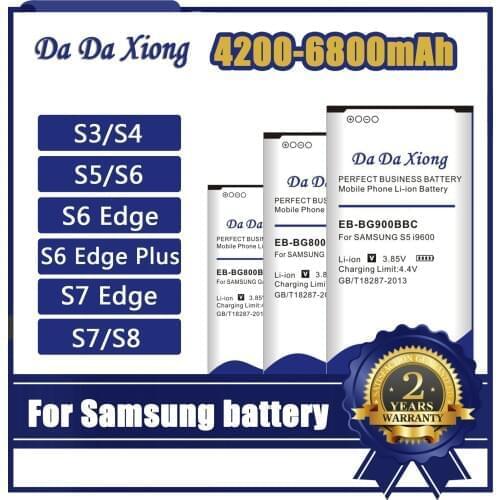 High capacity Battery For Samsung S5 S6 S3 S4 Edge Plus S7 S8 Mobile Phone Replacement Batteries EB-BG950ABE B600BE EB-BG935ABE