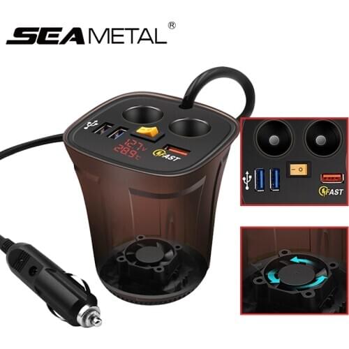 12V Car Charger Auto Cigarette Lighter Socket Splitter USB Car Charging for Phone QC3.0 Quick Charge with Switch Accessories