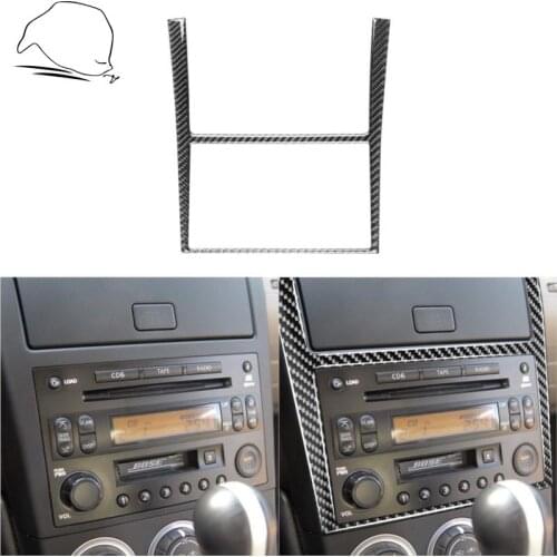 For Nissan 350Z Z33 2003-2009 Car Carbon Fiber Accessories Navigation Air CD Panel Frame Surround Sticker Modified Interior