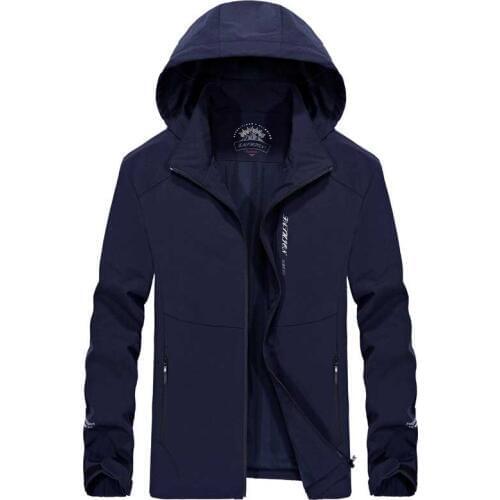 Spring Autumn New Fashion Hooded Jacket Men Casual Jacket Polyester Windbreaker Male Coat Clothes Big Size