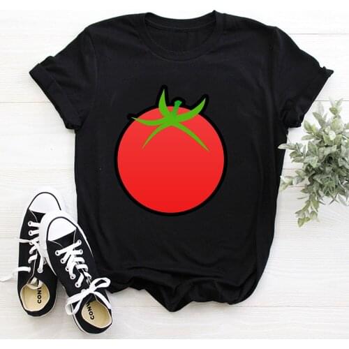 Vegetable Print T Shirt Women Summer Harajuku T Shirt Fashion Tops Female T-shirt Casual Tee Woman Clothing TX9326