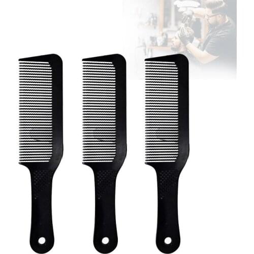 Black Static Long Waved Teeth Carbon Comb Women Make Hair Smooth Comb Professional Hairdressing Men Comb For Hairstyling