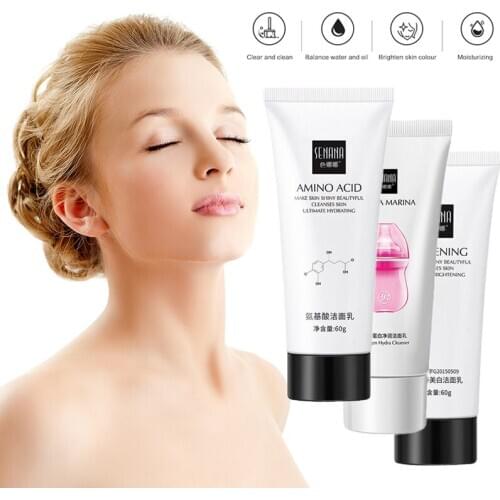 1pcs Oxygen Amino Acid Facial Cleansing Cream Collagen Whitening Moisturizing Shrink Pores Face Deep Clean Massage Cream TSLM1