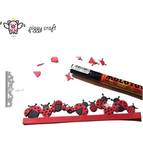 Piggy Craft metal cutting dies cut die mold Insect strip frame Scrapbook paper craft knife mould blade punch stencils dies