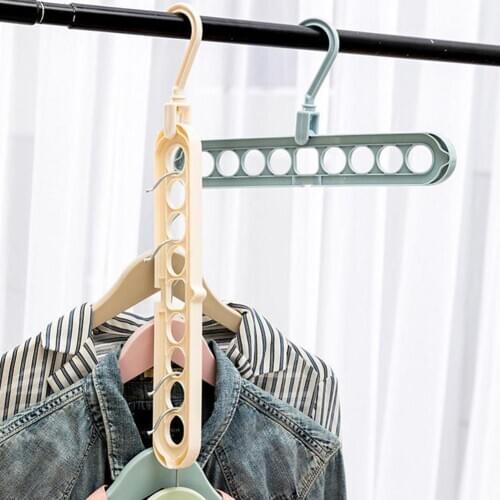 Multifunction Anti-slip 9-hole Clothes Pants Scarf Hanger Drying Rack Hook Wardrobe Organizer Bathroom Balcony Storage Products