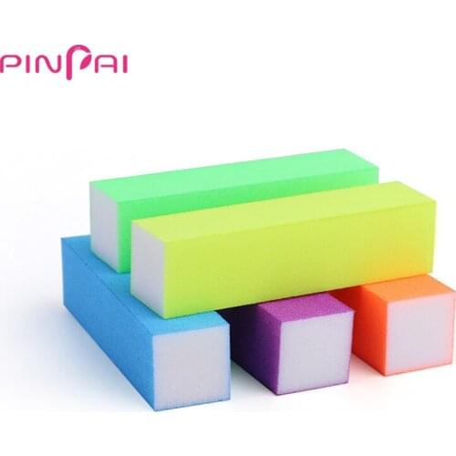 Sale Hot 1Pcs Colorful Sponge Nail File Block Efficient Pedicure Polish Nail File Beauty Manicure Pedicure Sanding Nail Art Tool