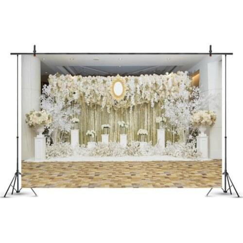 Romantic Flowers Wall Wedding Photo Background Wedding Party Field Decoration Photography Studio Picture Custom Vinyl Backdrop