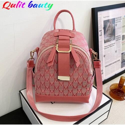 Luxury Womens Small Backpack Top Quality PU Leather Designer Shoulder Bag for Women Fashion Letter School Bag for Ladies Girls