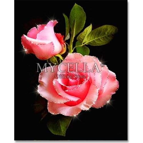 Rose Flower Mosaic Diamond Embroidery Painting Full Wall Decorations for Home Cross Stitch 5D Picture Drill Rhinestone Kit