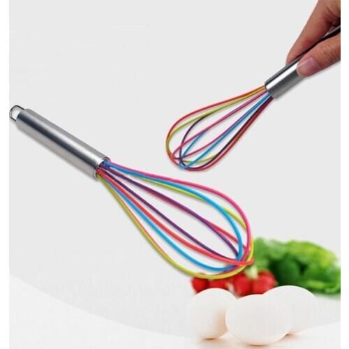 Stainless Steel Handle Silicone Balloon Wire Egg Beater Whisk Mixer Kitchen Tool