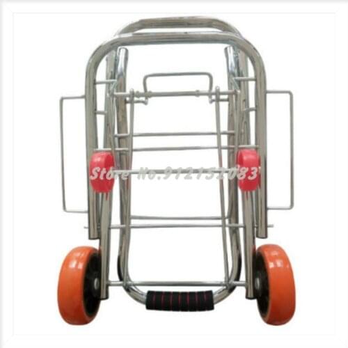Portable Shopping Luggage Trolley Stainless Steel Grocery Shopping Trolley Climbing Stairs Folding Trolley Trailer Pull Goods Tr