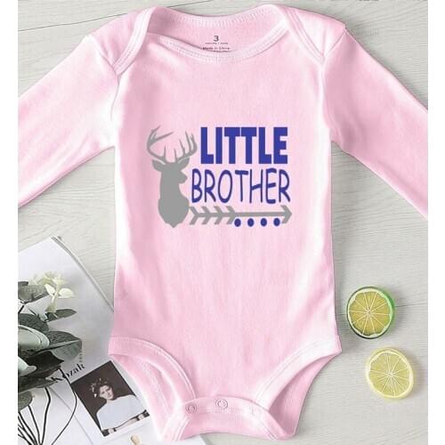 New Born Baby Items Bodysuit for Newborns Kids Clothing Deer Print Littler Brother Children Jumpsuits Newborn Winter Clothes