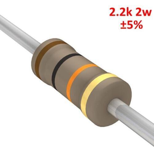 PHISCALE Carbon film resistor 2.2kOhm 2W 5% Tolerance 200pcs