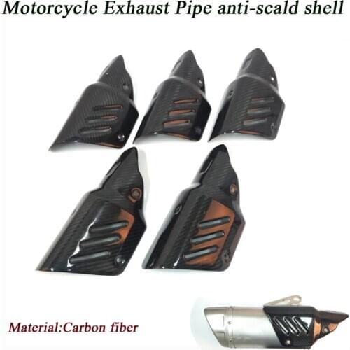 Motorcycle Tail Exhaust Muffler Pipe Anti-scald Shell Protection Silencer System Real Carbon Fiber Silp on Set