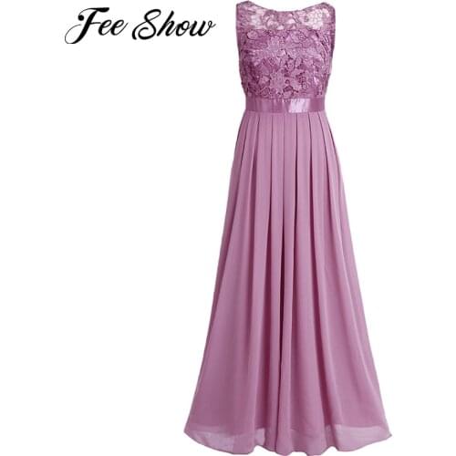 Elegant Women Sleeveless Chiffon Embroidered Maxi Dress Vestidos De Festa Longo Long Dress for Wedding Party Formal Women Dress