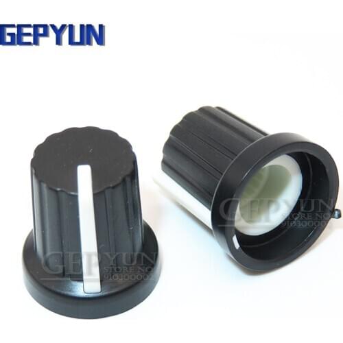 10PCS Hot Sale 6mm Shaft Hole Dia Plastic Threaded Knurled Potentiometer Knobs Caps wh148 Gepyun