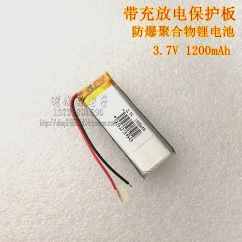 3.7V polymer lithium battery 1200mAh handle recorder, point reading machine, speaker, light stripe 952360