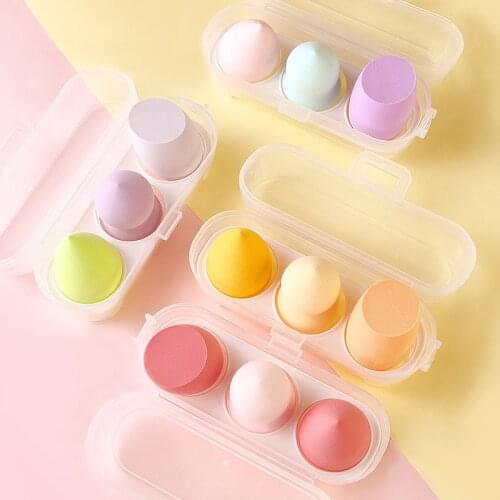 3 PCS Beauty Egg Set Gourd Water Drop Puff Makeup Puff SetColorful Cushion Cosmestic Sponge Egg Tool Wet And Dry Use