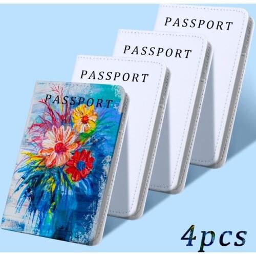 4pc Sublimation Passport Holder Cover Blank Travel Passport Holder Wallet Cover for Passport, Credit Cards, Boarding Passes