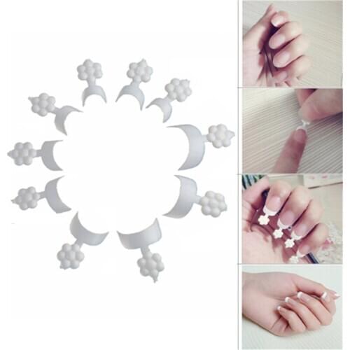 500Pcs High-Quality Nail Art Crescent Shape French Elegant White Semi-Adhesive Short Fake Nail Art Art Deco Manicure Set