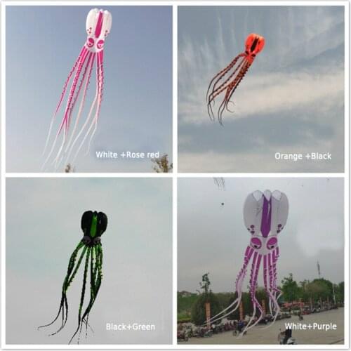 Free shipping high quality 20m octopus kite pendant large soft kite ripstop nylon fabric kite line flying in sky outdoor toys