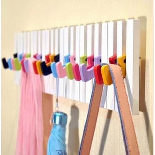 Modern Piano shape decorative wall hooks hangers for clothes keys coat clothes wood wall shelf home decor 50cm x 15cm