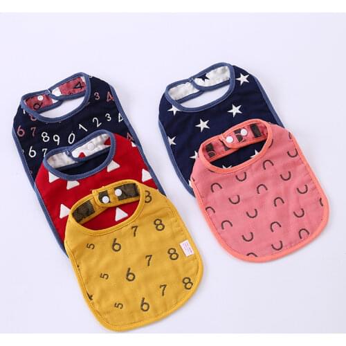 Newborn U Square Cotton Bandana Bibs Cute Cartoon Animal Saliva Towel Lunch Baby Feeding Slabbetjes Infant Burp Cloths