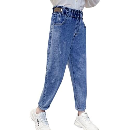 Jeans Girl Solid Color Girls Jeans Pants Spring Autumn Jeans Kids Casual Style Clothes For Girls 6 8 10 12 14