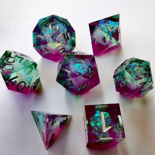 DnD Handmade Resin Dice Sharp Edge for DnD Tabletop RPGs Games D4 D6 D8 D% D10 D12 D20