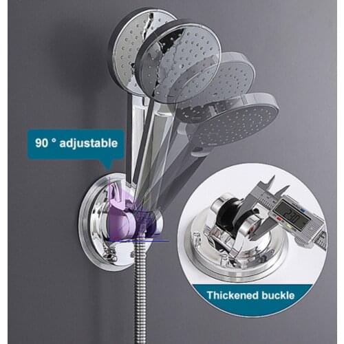 Wall Mounted Round Shower Mounting Brackets Shower Stand 90° Multi-tap Adjustment Seamless Hook Paste Bath Shower Holder