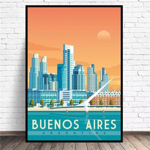 Wall Art Home Decor Buenos Aires Travel Hd Print View City Modular Picture Posters Canvas Painting For Bedroom Artwork No Frame