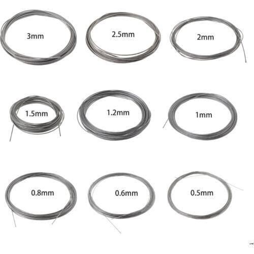 10m 304 Stainless Steel Wire Rope Soft Fishing Lifting Cable 7*7 Clothesline 0.5mm/ 0.8mm/1mm/1.2mm/1.5mm/2mm/2.5mm/3mm