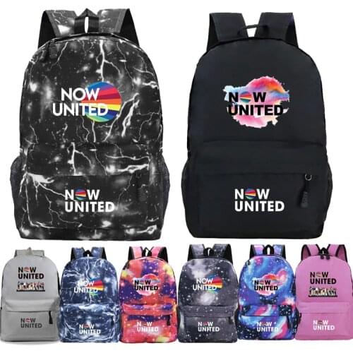 Now United Backpack Kids Cartoon Anime Knapsack Students School Bags Boys Girls Satchel Men Women Children Travel Rucksacks Gift