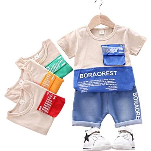 Toddler Boys Clothes 2020 Summer Infant Boy Clothes Tshirt+Pants Outfit Children Clothing Suit For Boys Clothing Sets 2 3 4 Year