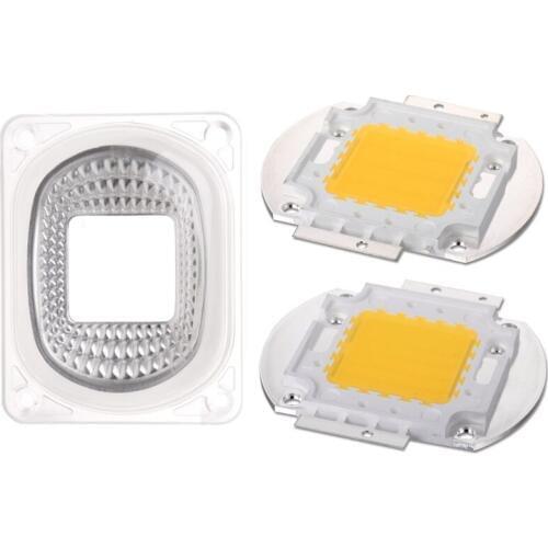 LED Lens Reflector For LED COB Lamps PC lens+Reflector+Silicone Ring Cover Shade For Flood Light Transparent Acrylic