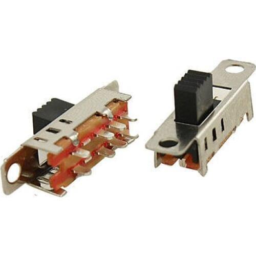 50 Pcs x 5mm High Knob 8 Pin 3 Position 2P3T DP3T Panel Slide Switch 0.5A 50V DC