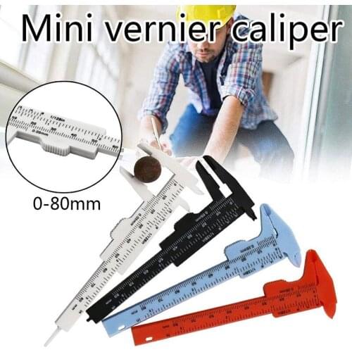 80mm Mini Plastic Sliding Vernier Caliper Gauge Measure Tool Ruler Micrometer Measurement Tool Student Sliding Vernier Caliper