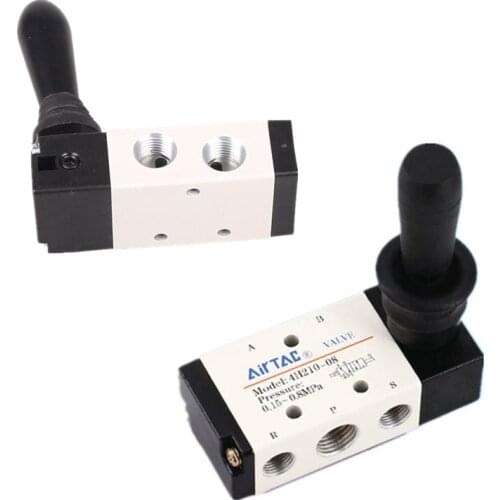 4H210-08 5/2 Way Hand Lever Operated Control Pneumatic Manual Valve W Muffler and Quick Fitting Select