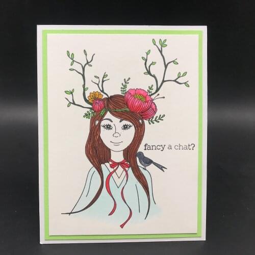 AZSG Lovely Christmas Girl Clear Stamps For DIY Scrapbooking Decorative Card making Crafts Fun Decoration Supplies 13*13cm